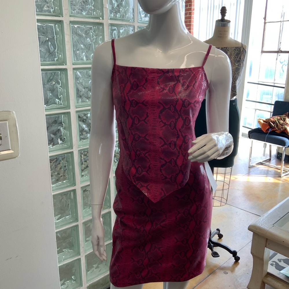 Real leather snake skin top